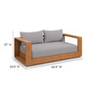 Tahoe Acacia Wood Outdoor Patio Acacia Wood Loveseat / EEI-6783