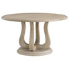 Trofello Round Dining Table with Curved Pedestal Base White Washed / CS-123120
