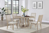 Trofello Round Dining Table with Curved Pedestal Base White Washed / CS-123120