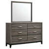 Watson 6-drawer Dresser with Mirror Grey Oak and Black / CS-212423M