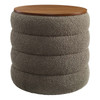 Mezzo Round Boucle Fabric Storage Ottoman / EEI-6685