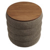 Mezzo Round Boucle Fabric Storage Ottoman / EEI-6685