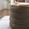 Mezzo Round Boucle Fabric Storage Ottoman / EEI-6685