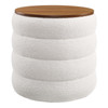 Mezzo Round Boucle Fabric Storage Ottoman / EEI-6685