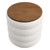 Mezzo Round Boucle Fabric Storage Ottoman / EEI-6685