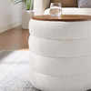 Mezzo Round Boucle Fabric Storage Ottoman / EEI-6685