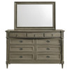 Alderwood 9-drawer Dresser with Mirror French Grey / CS-223123M