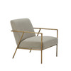 Modrest Gibbons - Modern Beige Linen + Forged Gold Accent Chair / VGMY-2721-BGE