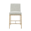 Modrest Beasley - Modern Off-White Linen + Brass Counter Chair / VGMY-3756-26-WHT