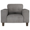 Deerhurst Upholstered Tufted Track Arm Accent Chair Charcoal / CS-509643