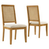Arlo Faux Rattan and Wood Dining Side Chairs Set of 2 / EEI-6803