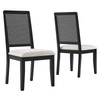 Arlo Faux Rattan and Wood Dining Side Chairs Set of 2 / EEI-6803