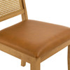 Arlo Vegan Leather Upholstered Faux Rattan and Wood Dining Side Chairs Set of 2 / EEI-6802