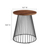 Valeo Round Wood and Metal Side Table / EEI-6831