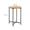 Xilo Round Wood and Metal Side Table / EEI-6832