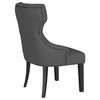 Baney Fabric Upholstered Dining Side Chair Grey and Black / CS-115562