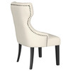 Baney Fabric Upholstered Dining Side Chair Beige and Black / CS-115572