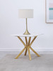 Visalia Faux Marble Top Stainless Steel End Table Gold / CS-710217
