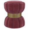 Sora Round Upholstered Ottoman Berry / CS-910290