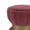 Sora Round Upholstered Ottoman Berry / CS-910290