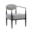 Modrest Liberty - Modern Light Grey Fabric + Black & Gold Accent Chair / VGDW-L-C500-009