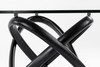 Modrest Mason Round Glass & Black Ash Dining Table / VGCSDT-16138-BLK