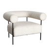 District Accent Chair in Ivory Boucle Fabric w/ Black Metal Frame / DISTRICTCHIV