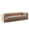 Form Sofa in Camel Performance Velvet w/ (2) Accent Pillow Balls / FORMSOCA