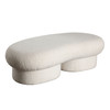 Wave Curved Accent Bench in Ivory Boucle Fabric / WAVEBEIV