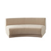 Zelda Curved Armless Sofa in Light Camel Performance Velvet w/ (1) Accent Pillow Ball / ZELDAASLCA