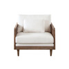 Piper Chair in White Linen Fabric w/ Natural Rattan / PIPERCHWH