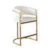 Solstice Counter Height Chair in Cream Velvet w/ Polished Gold Metal Frame / SOLSTICESTCM1PK