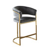 Solstice Counter Height Chair in Grey Velvet w/ Polished Gold Metal Frame / SOLSTICESTGR1PK