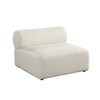 Zia Armless Chair in Ivory Sherpa Fabric / ZIAACIV