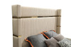 Eastern King Modrest Sterling Modern Beige Bonded Leather & Gold Bed / VGVCBD1901-BGE-EK