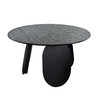 Modrest Maxine - Modern Hammered Grey Glass Round Dining Table / VGYF-DT9003