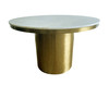 Modrest Rocky - Glam White Marble & Brush Gold Round Dining Table / VGGM-M-DT-1309-RND