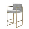 Modrest Suzanne - Modern Grey Fabric + Antique Brass Counter Chair / VGGA-6229CH-C-GRY