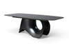 Modrest Neptune - Modern Grey Wave Glass + Black Dining Table / VGVC-T2378