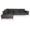 Lamod Italia Soho - Italian Left Facing Grey Nirvana Fume Leather Sectional Sofa / VGDTSOHO-LAF-GRY-SECT-SOFA