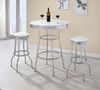 Retro 3-piece Round 1950s Bistro Pub Bar Table Set White / CS-2300-S3