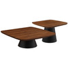 Eason 2-piece Coffee Table Set Walnut and Black / CS-710010