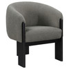 Valdez Boucle Upholstered Barrel Back Accent Chair Brown / CS-903166