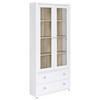 Hawthorne 4-shelf Glass Door Tall Cabinet with Drawers White / CS-953477
