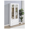 Hawthorne 4-shelf Glass Door Tall Cabinet with Drawers White / CS-953477