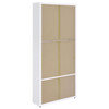 Hawthorne 4-shelf Glass Door Tall Cabinet with Drawers White / CS-953477