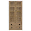 Hawthorne 4-shelf Glass Door Tall Cabinet with Drawers Mango / CS-953479