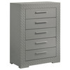 Ives 5-drawer Bedroom Chest of Drawers Grey High Gloss / CS-224975