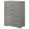 Ives 5-drawer Bedroom Chest of Drawers Grey High Gloss / CS-224975