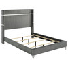 Lucia 61-inch Upholstered Eastern King Wingback Bed Grey / CS-224991KE